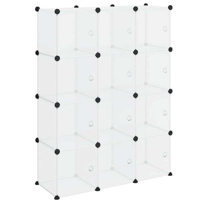 Organizator cub de depozitare cu 12 cuburi și uși, PP transparent WALTI