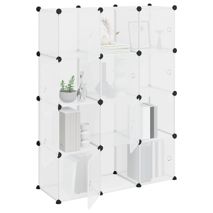 Organizator cub de depozitare cu 12 cuburi și uși, PP transparent WALTI