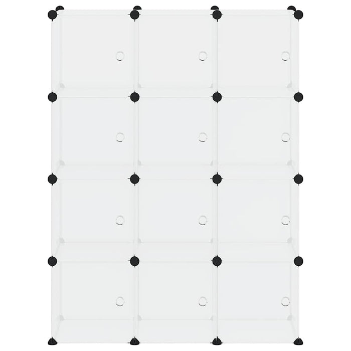 Organizator cub de depozitare cu 12 cuburi și uși, PP transparent WALTI
