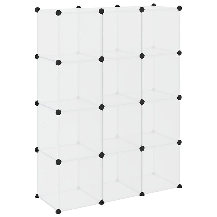 Organizator cub de depozitare cu 12 cuburi și uși, PP transparent WALTI