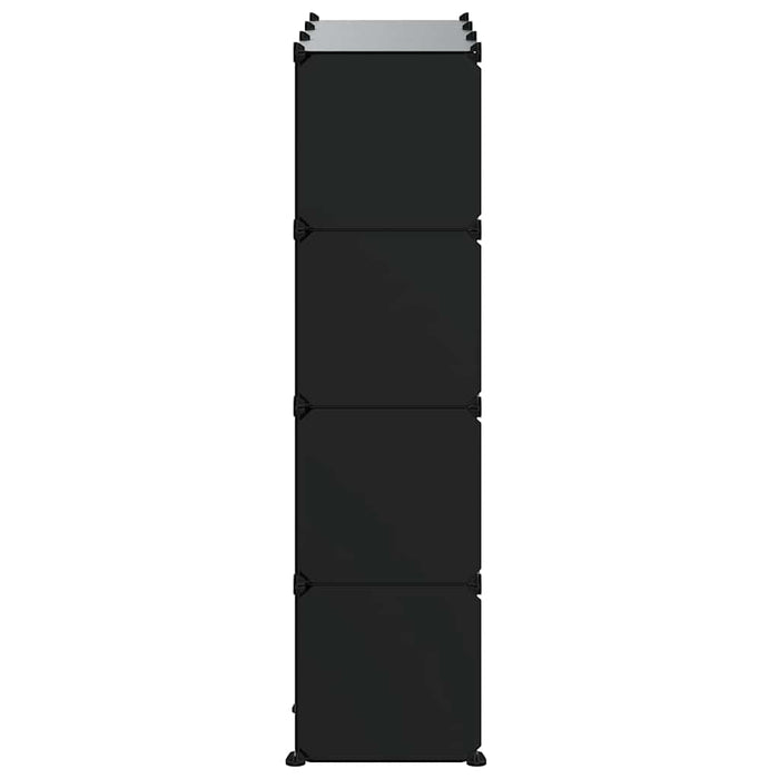 Organizator cub de depozitare cu uși, 12 cuburi, negru, PP - WALTI WALTI