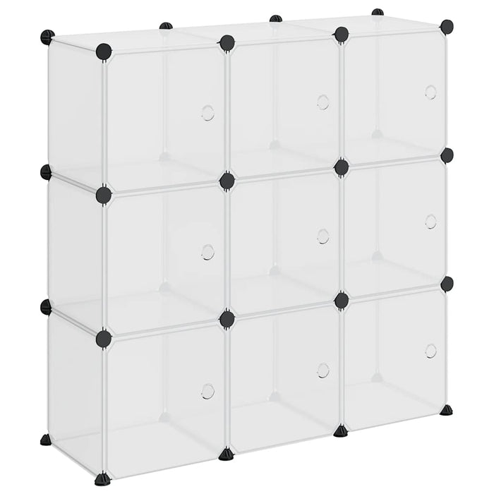 Organizator cub de depozitare cu 9 cuburi și uși, PP transparent WALTI