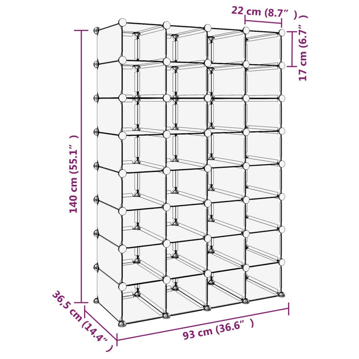 Suport de pantofi, transparent, 93x36,5x140 cm, PP - WALTI WALTI