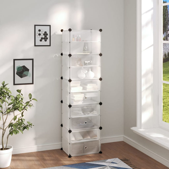Suport de pantofi, transparent, 44x31,5x153,5 cm, PP - WALTI WALTI