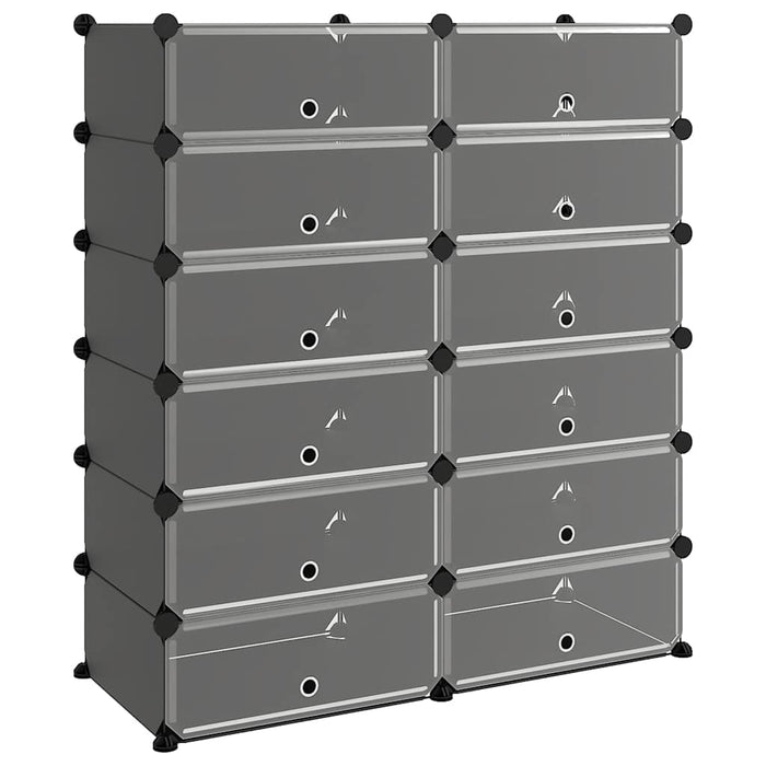 Suport de pantofi, negru, 94,5x36,5x106 cm, PP - WALTI WALTI