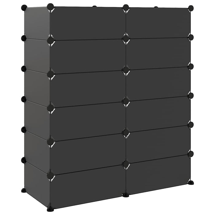Suport de pantofi, negru, 94,5x36,5x106 cm, PP - WALTI WALTI