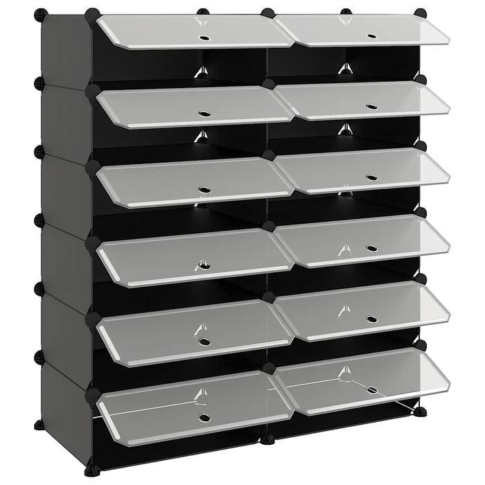 Suport de pantofi, negru, 94,5x36,5x106 cm, PP - WALTI WALTI