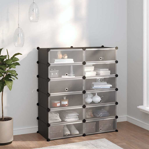 Suport de pantofi, negru, 94,5x36,5x106 cm, PP - WALTI WALTI