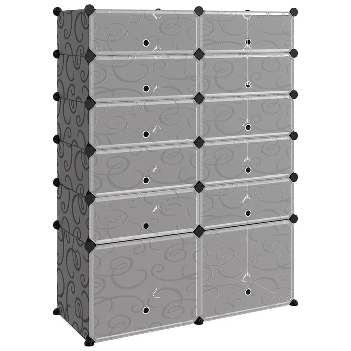 Suport de pantofi, negru, 94x37x125 cm, PP - WALTI WALTI