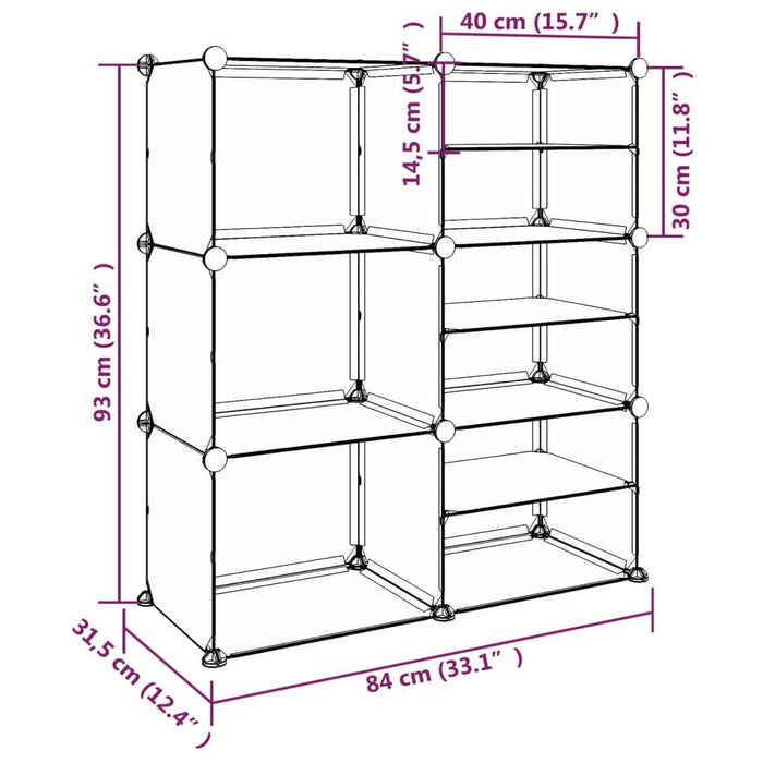 Suport de pantofi, transparent, 84x31,5x93 cm, PP - WALTI WALTI