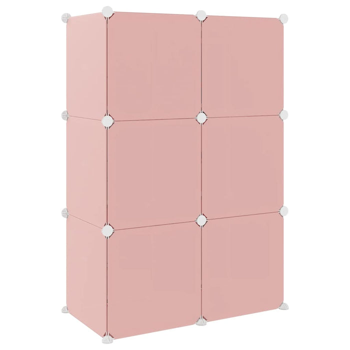 Dulap de depozitare cub pentru copii, 6 cuburi, roz, PP - WALTI WALTI