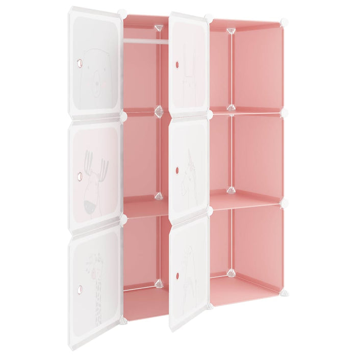 Dulap de depozitare cub pentru copii, 6 cuburi, roz, PP - WALTI WALTI