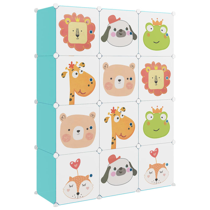 Dulap de depozitare cub pentru copii, 12 cuburi, verde, PP - WALTI WALTI