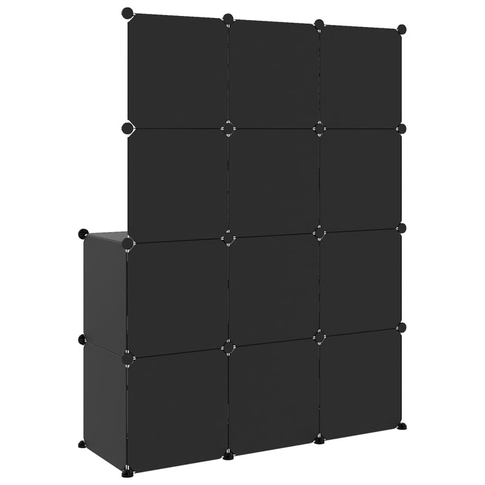 Dulap de depozitare cub pentru copii, 10 cuburi, negru, PP - WALTI WALTI