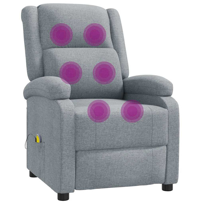 Fotoliu de masaj, gri deschis, material textil - WALTI WALTI