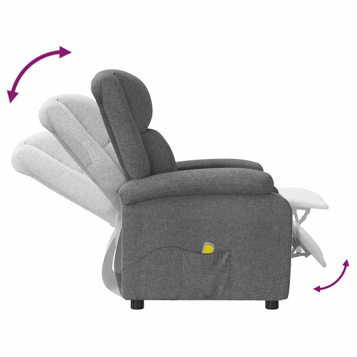 Fotoliu de masaj, gri închis, material textil - WALTI WALTI
