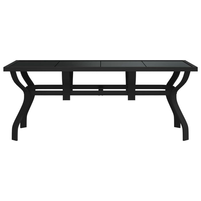 Masă de grădină, negru, 180x80x70 cm, oțel și sticlă - WALTI WALTI