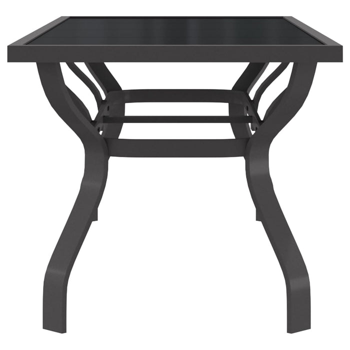 Masă de grădină, gri și negru, 180x80x70 cm, oțel și sticlă - WALTI WALTI
