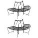 Bancă circulară de copac, 2 buc., negru, Ø159 cm, oțel - WALTI WALTI