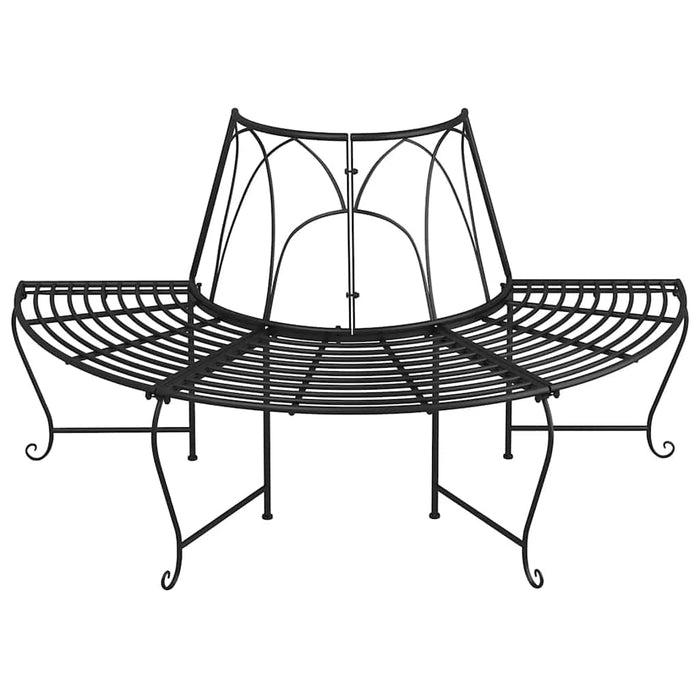 Bancă circulară de copac, 2 buc., negru, Ø159 cm, oțel - WALTI WALTI