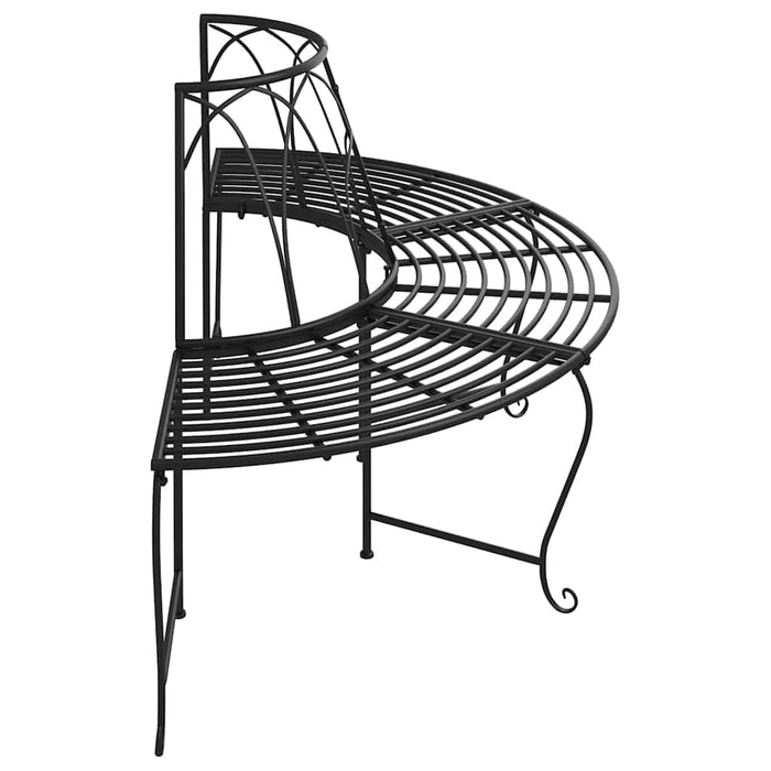Bancă circulară de copac, 2 buc., negru, Ø159 cm, oțel - WALTI WALTI