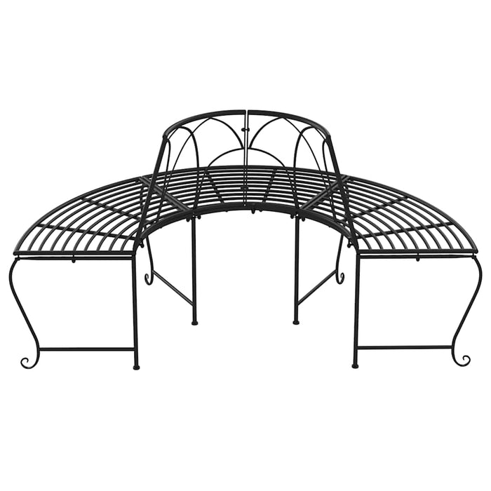 Bancă circulară de copac, 2 buc., negru, Ø159 cm, oțel - WALTI WALTI