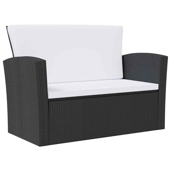 Set mobilier de grădină cu perne, 8 piese, negru, poliratan - WALTI WALTI