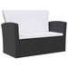 Set mobilier de grădină cu perne, 8 piese, negru, poliratan - WALTI WALTI