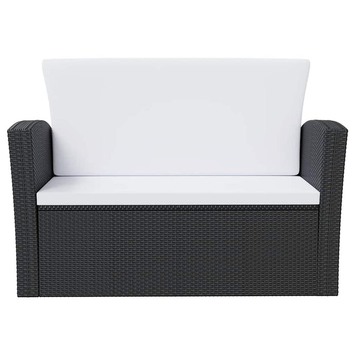 Set mobilier de grădină cu perne, 8 piese, negru, poliratan - WALTI WALTI