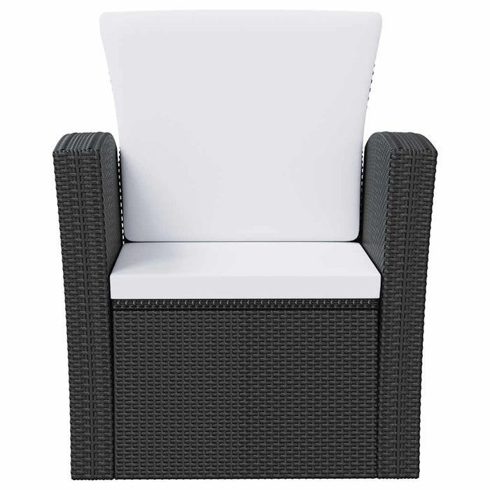 Set mobilier de grădină cu perne, 8 piese, negru, poliratan - WALTI WALTI