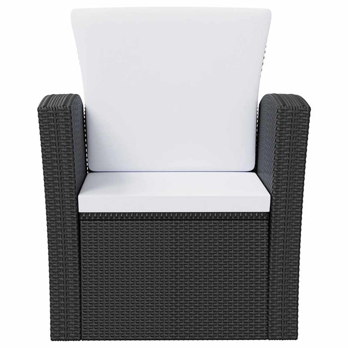 Set mobilier de grădină cu perne, 16 piese, negru, poliratan - WALTI WALTI