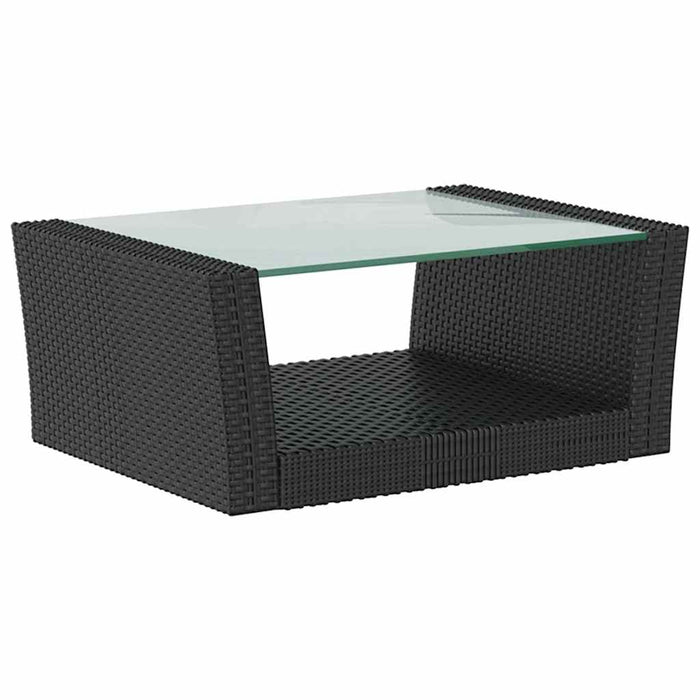 Set mobilier de grădină cu perne, 16 piese, negru, poliratan - WALTI WALTI