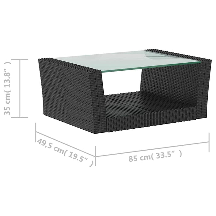 Set mobilier de grădină cu perne, 16 piese, negru, poliratan - WALTI WALTI