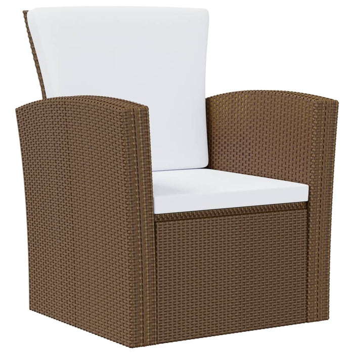 Set mobilier de grădină cu perne, 8 piese, maro, poliratan WALTI