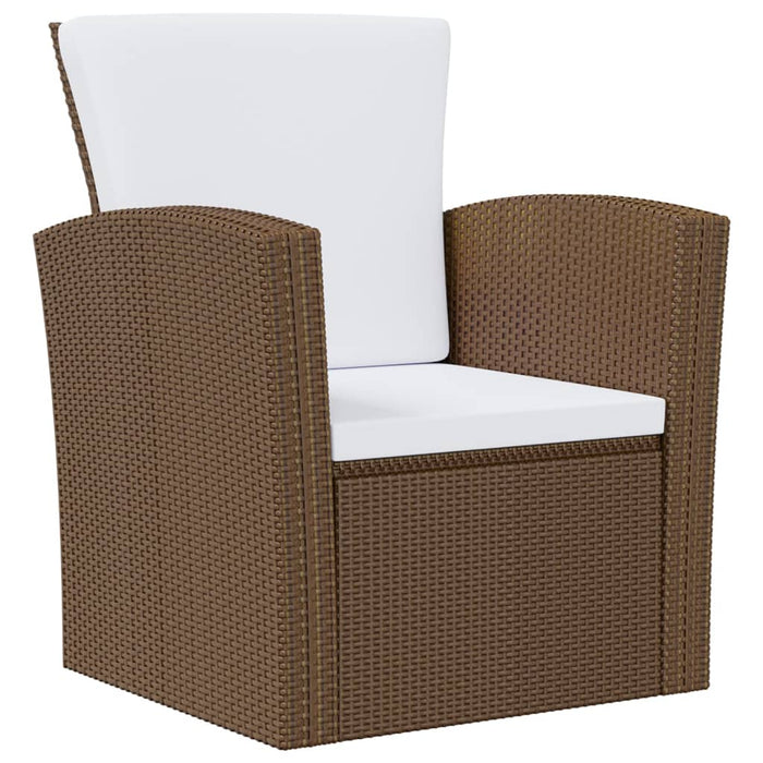 Set mobilier de grădină cu perne, 16 piese, maro, poliratan WALTI