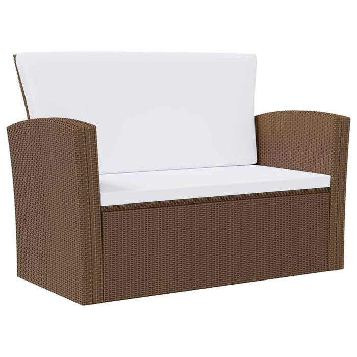 Set mobilier de grădină cu perne, 16 piese, maro, poliratan WALTI