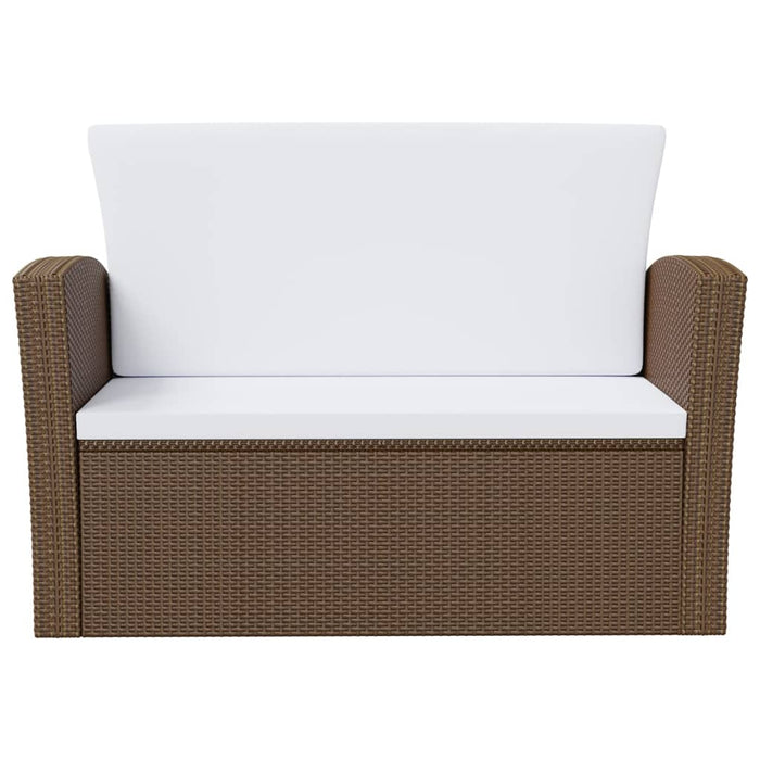 Set mobilier de grădină cu perne, 16 piese, maro, poliratan WALTI