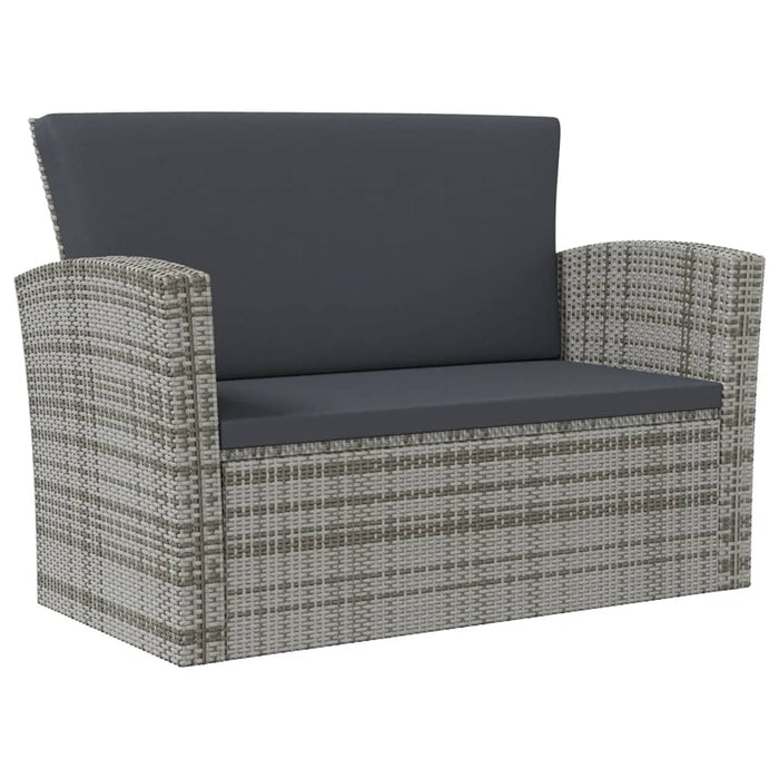 Set mobilier de grădină cu perne, 8 piese, gri, poliratan WALTI