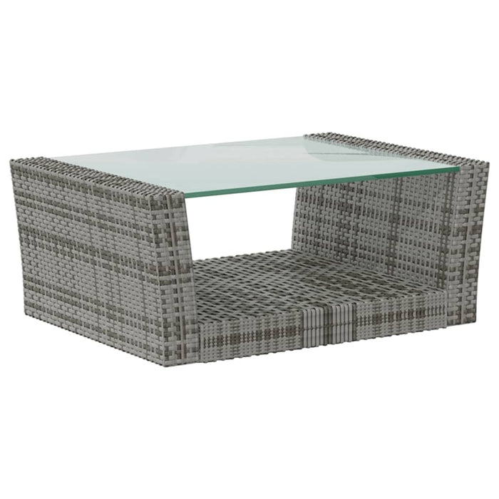 Set mobilier de grădină cu perne, 8 piese, gri, poliratan WALTI