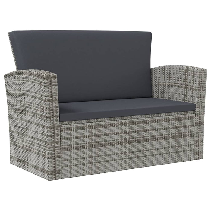 Set mobilier de grădină cu perne, 16 piese, gri, poliratan WALTI