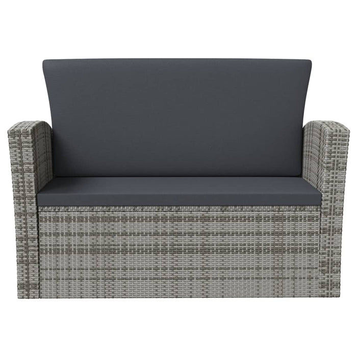 Set mobilier de grădină cu perne, 16 piese, gri, poliratan WALTI