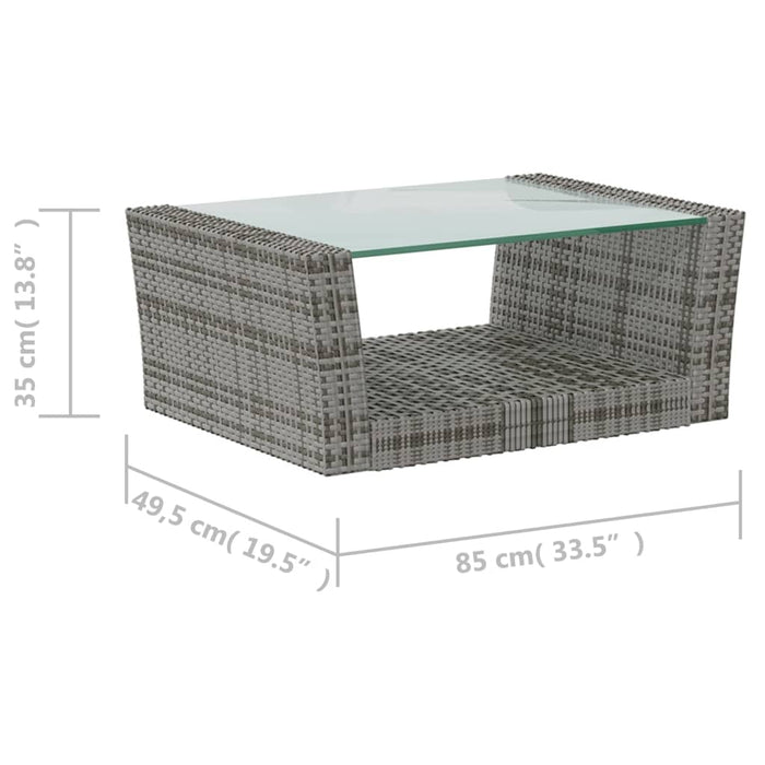 Set mobilier de grădină cu perne, 16 piese, gri, poliratan WALTI
