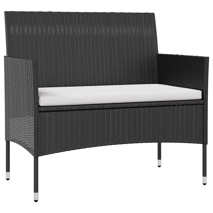 Set mobilier de grădină cu perne, 8 piese, negru, poliratan - WALTI WALTI