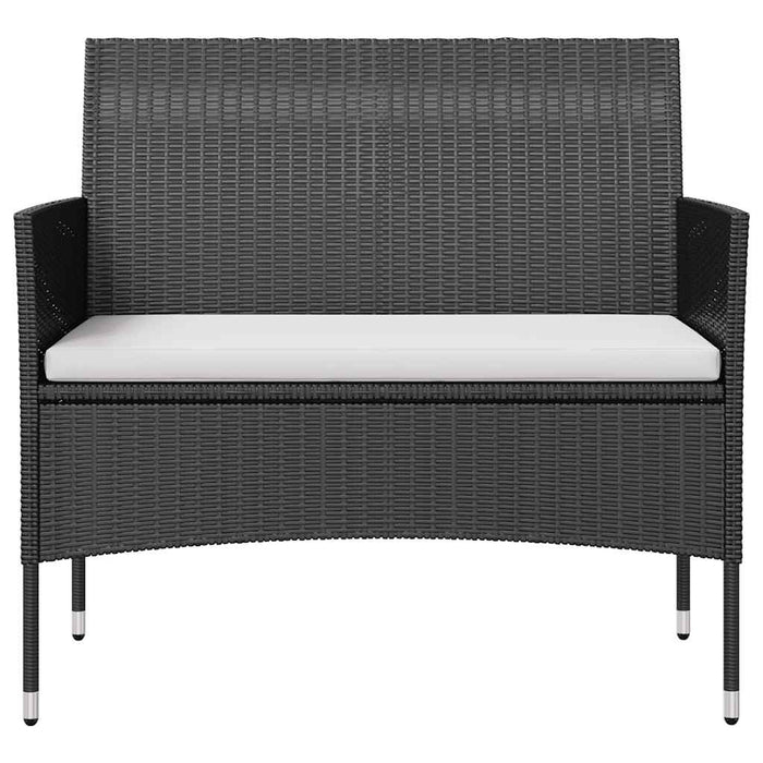 Set mobilier de grădină cu perne, 8 piese, negru, poliratan - WALTI WALTI