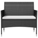 Set mobilier de grădină cu perne, 8 piese, negru, poliratan - WALTI WALTI
