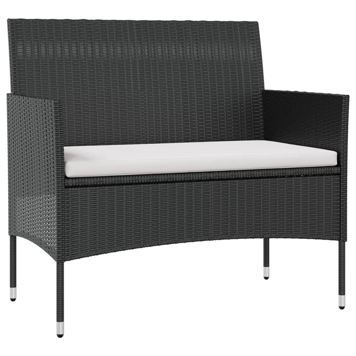 Set mobilier de grădină cu perne, 16 piese, negru, poliratan - WALTI WALTI