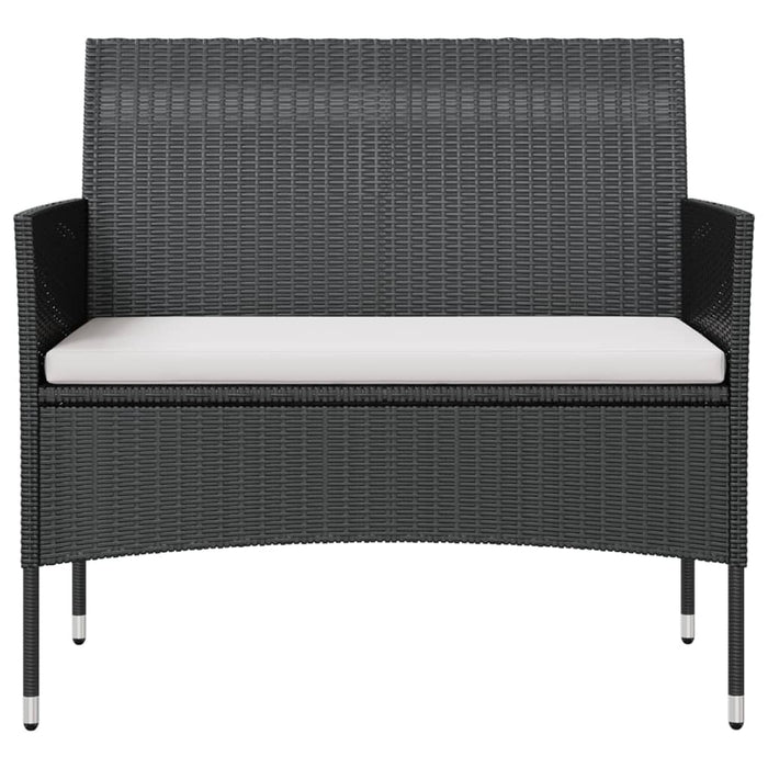 Set mobilier de grădină cu perne, 16 piese, negru, poliratan - WALTI WALTI