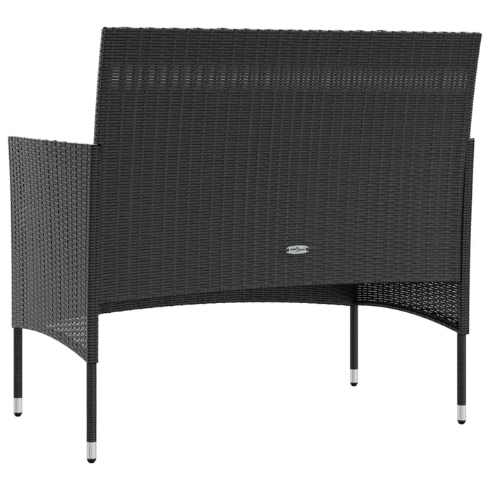 Set mobilier de grădină cu perne, 16 piese, negru, poliratan - WALTI WALTI