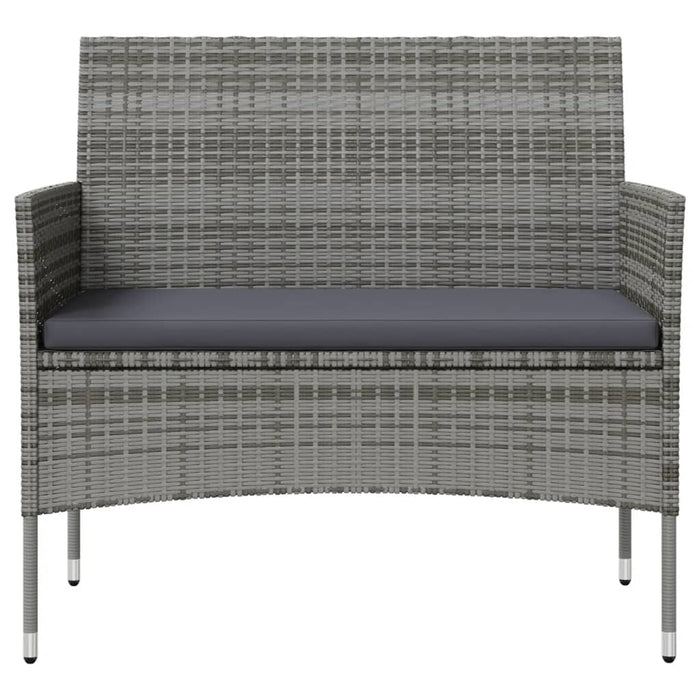 Set mobilier de grădină cu perne, 8 piese, gri, poliratan WALTI