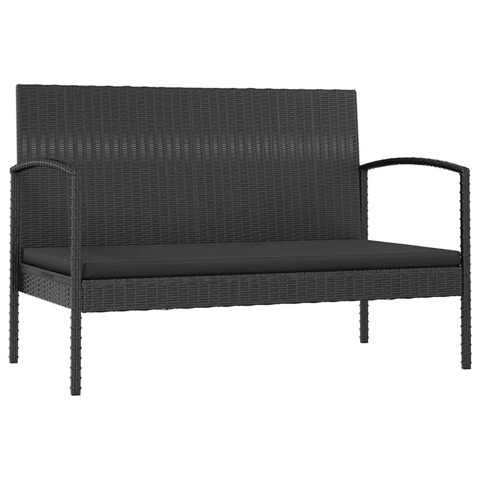 Set mobilier de grădină cu perne, 8 piese, negru, poliratan WALTI